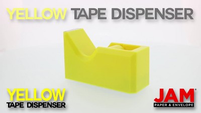 Bright Yellow Plastic Desk Tape Dispenser