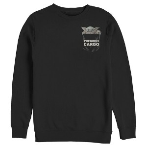 Men's Star Wars The Mandalorian The Child Precious Cargo Pocket Sweatshirt - 1 of 3