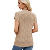 Womens Summer Tops Casual Crewneck Knit Short Sleeve Sweater Loose Fit Lightweight Shirts - 4 of 4