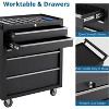 5-Drawer Rolling Tool Chest, Portable Tool Box with Wheels and Locking System, Mobile Tool Cabinet Organizer for Garage, Workshop, Repair Shop, Black - 3 of 4