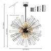 Rennnsan Jesmere 34"W 18-Light Unique Geometric Sputnik Dandelion Industrial Dimmable Chandelier - 3 of 4