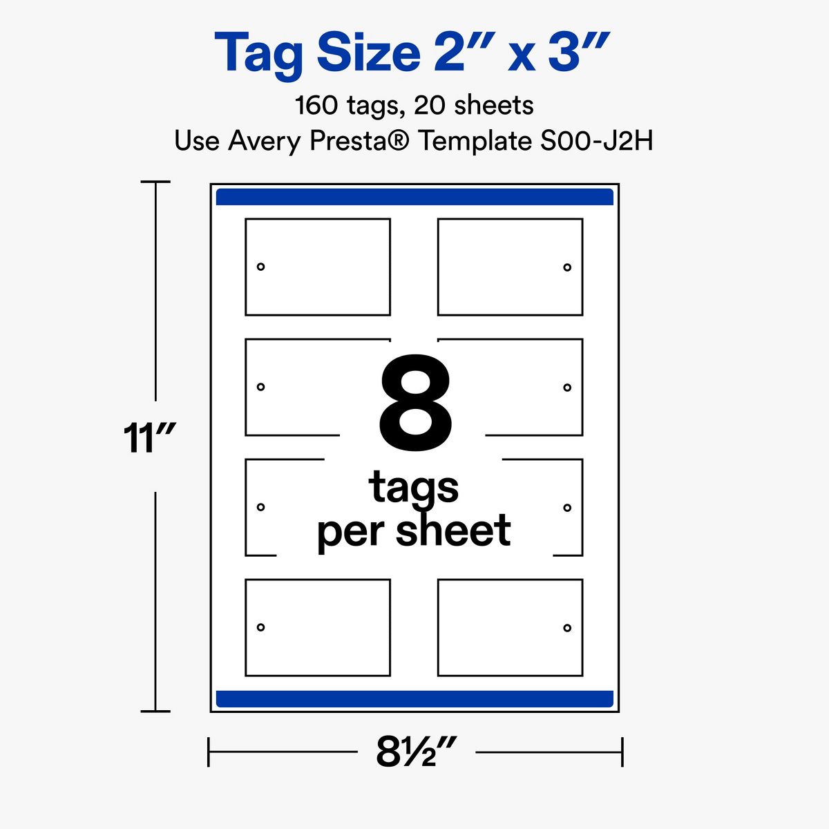 Avery® Tags, 2" x 3", Matte, Gold Menorah Frame, 160 - thumbnail 5