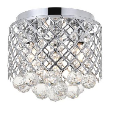 Elegant Chrome and Glass 3-Light Flush Mount