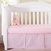 Everyday Kids Light Pink Pleated Crib Skirt – 100% Cotton Dust Ruffle for Baby Girls, Split Corners, 14” Drop – Fits Standard Crib Mattresses - 2 of 4