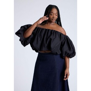 ELOQUII Women's Plus Size Bubble Top - 1 of 4