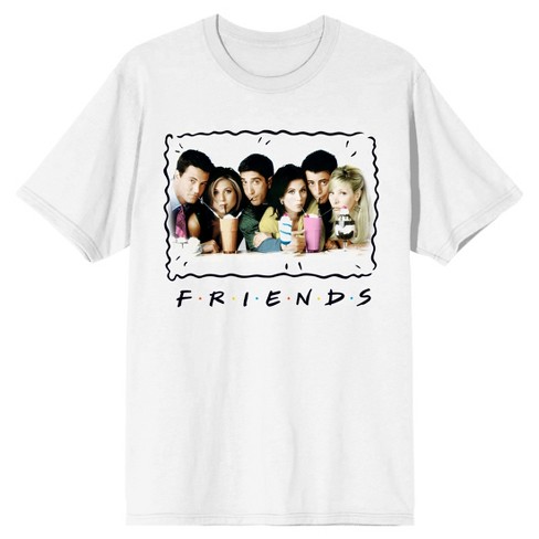 Friends Main Cast Sharing Milkshakes Men s White T shirt medium Target