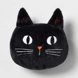 Faux Fur Cat Novelty Halloween Throw Pillow Black - Hyde & EEK! Boutique™