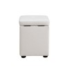 DOMETOUR Pure White Cat-Scratch Leather Square High Stool with Storage for Living Room - 2 of 4