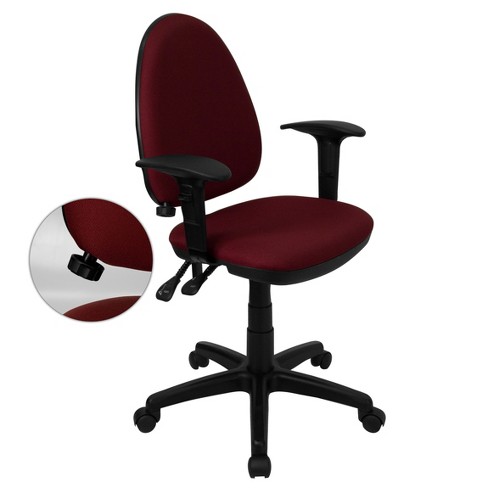 Flash Furniture Mid-Back Burgundy Fabric Multi-Functional Ergonomic Swivel... 