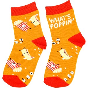Pavilion Gift Company - Popcorn - M/L Youth Cotton Blend Crew Socks - Socks - 1 of 4