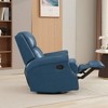 Hyleory 33.03'' Swivel Rocking Recliner Glider Chair, Leather Reclining Rocker Chair with Footrest for Living Room, Bedroom, Ergonomic High Backrest - 4 of 4