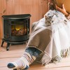 HOMCOM 22" Electric Infrared Fireplace Stove, Freestanding Fireplace Heater w/ Realistic Flame and 3 Side View, Adjustable Temperature, 1500W - 2 of 4