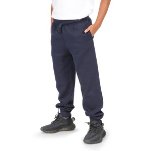 EVERYDAY KIDS Boys Cotton Fleece Sweatpants Joggers with Pockets; Boys Athletic Sweat Pants - Soft and Breathable Cotton Rich - 1 of 4
