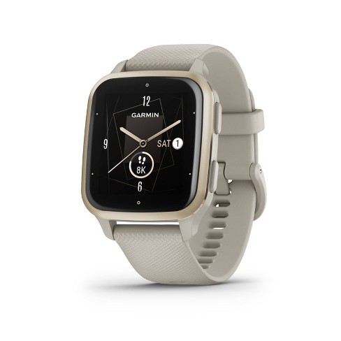 Garmin Venu Sq 2 Music Edition Cream Gold Aluminum Bezel with French Gray  Case and Silicone Band
