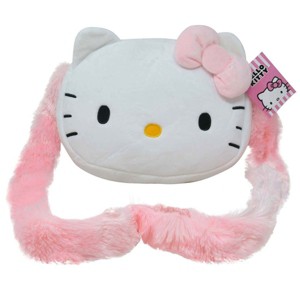 Hello Kitty 12" Big Face Crossbody Shoulder Plush Bag - 1 of 3