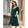 Women's Maternity Summer Bodycon Short Sleeve Mini Dress and Ruffle V-Neck 3/4 Sleeve Midi Dress - 2 of 4