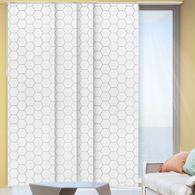 86"x96" Chicology Light Filtering Panel Track Hexagon Blind White
