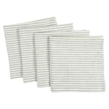 KAF Home Monaco Relaxed Casual Farmhouse Napkin | Set of 4, 100% Slubbed Cotton, 20x20 Inch Cloth Napkins | for Entertaining and Everyday Use