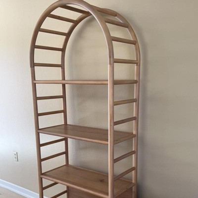 72" Holladay Curved Wooden Bookcase Natural - Threshold™ Designed With