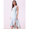 Allegra K Women's Floral Print Summer A-Line High Low Side Slit Sleeveless Midi Sundresses - 2 of 4