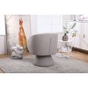 Swivel Barrel Chair with Wooden Base, Thick Padded Cushion and Ergonomic Design - 2 of 4
