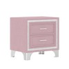 NicBex Mid-Century Velvet Night Stand with Drawers,Modern Nightstand with Silver Stripes,Side Table with Metal Legs,Bedroom Furniture - 2 of 4