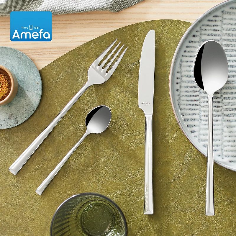 Amefa Metropole 20-Piece Premium 18/10 Stainless Steel Flatware Set, High Gloss Mirror Finish, Silverware Set Service for 4, Rust Resistant Cutlery, 4 of 8
