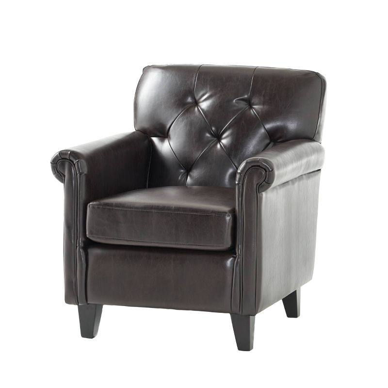 Veronica Tufted Club Chair Brown - Christopher Knight Home, 1 of 7