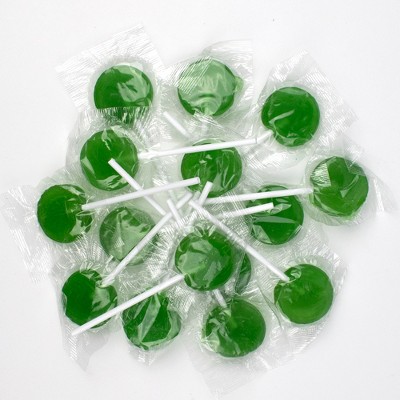 Just Candy Green Flat Lollipops