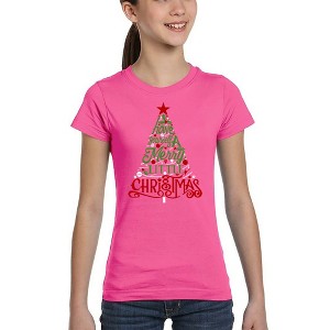 LA Pop Art Have Yourself a Merry Little Christmas - Girl's Word Art T-Shirt - 1 of 4