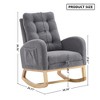 Akoasm Modern Rubber Wood Rocking Chair With High Back, Footrest For Living Room & Bedroom-Dark Gray - 2 of 4