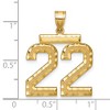 Black Bow Jewelry 14k Yellow Gold, Varsity Collection, Large D/C Pendant Number 22 - 2 of 3