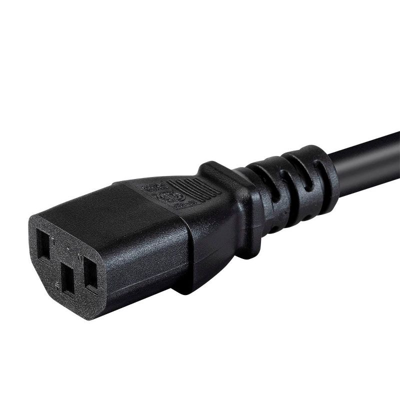 Monoprice Extension Cord - 8 Feet - Black | IEC 60320 C14 to IEC 60320 C13, 14AWG, 15A, 100-250V, For Powering Computers, Monitors, and other, 4 of 7