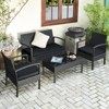 Tangkula Set Of 8 Wicker Patio Conversation Furniture Set Outdoor Rattan Chair and Table Set Patio Furniture Sets w/ Coffee Table & Washable Cushions - 3 of 4