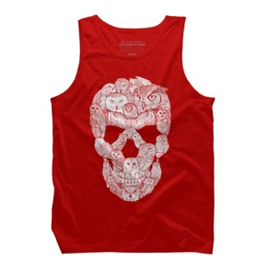 Men's Design By Humans Sketchy Owl Skull By Dinny Tank Top - 1 of 3