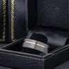 Jewelry Avalanche Rose Gold & Gunmetal IP Grooved Tungsten Carbide Mens Wedding Band Pipe Cut - 4 of 4