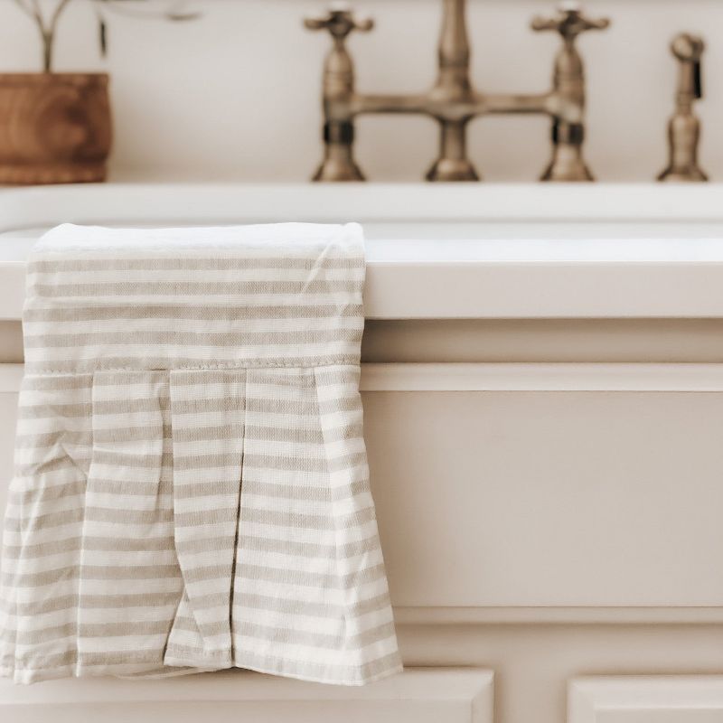 Sweet Water Decor Tan Striped Tea Towel - 18x28", 4 of 6