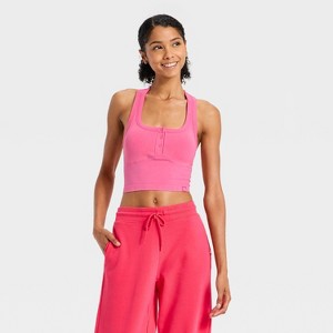 Women's Seamless Henley Support Tank Top - JoyLab™ - 1 of 3