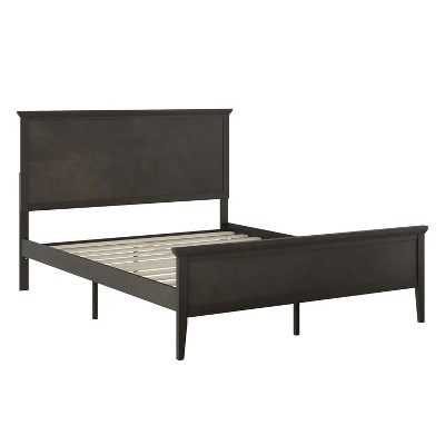 Merrick Lane Solid Wood Platform Bed Frame with Slatted Foundation, Engineered Wood Headboard and Footboard