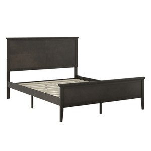 Merrick Lane Solid Wood Platform Bed Frame with Slatted Foundation, Engineered Wood Headboard and Footboard - 1 of 4