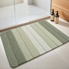 Unique Bargains 2Pcs Plush Gradient Striped Microfiber Shaggy Bathroom Mat - 2 of 4