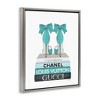 Stupell Industries Turquoise Bow Heels on Books Floating Frame Canvas Art, Gray, 17" x 21" - 2 of 4