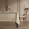HLC.ME Alona Lace Fabric Table Cloth for Round Tables, Wrinkle Resistant, Patterned Scalloped Tablecloth - 3 of 4