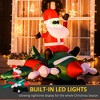 Whisen 7.3FT Long Christmas Inflatables Outdoor Decorations Santa Claus Flying an Airplane, Christmas Decor with LED Lights Display - Red - 3 of 4