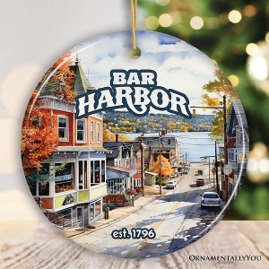 Charming Bar Harbor Street Ornament and Holiday Decoration, Maine Keepsake and Present| OrnamentallyYou - 1 of 4