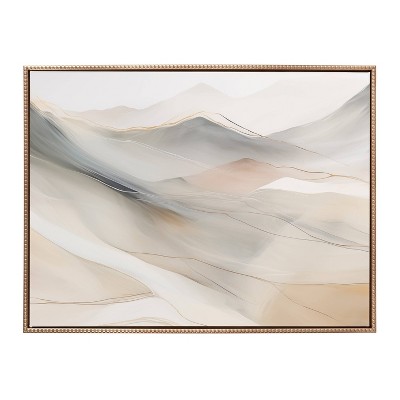 Gold Framed Abstract Mystic Mountain Landscape Canvas Art, 32" x 42"