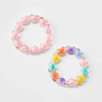 Girls' 2pk Stretch Bracelet Set with Heart Beads - Cat & Jack™