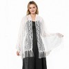 Anna-Kaci Women's Sheer Lace Cardigan with Scalloped Edges and Half Sleeves - 3 of 4