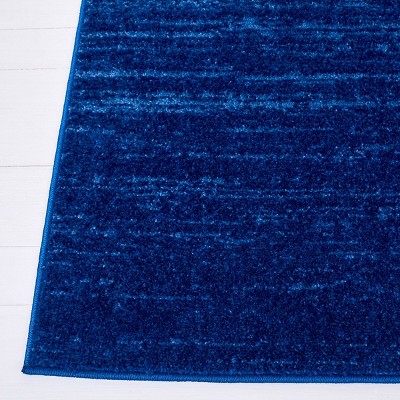 Light Blue and Dark Blue Square Abstract Area Rug
