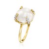 Ross-Simons 12-12.5mm Cultured Mabe Pearl and .10 ct. t.w. Diamond Ring in 14kt Yellow Gold - 3 of 4